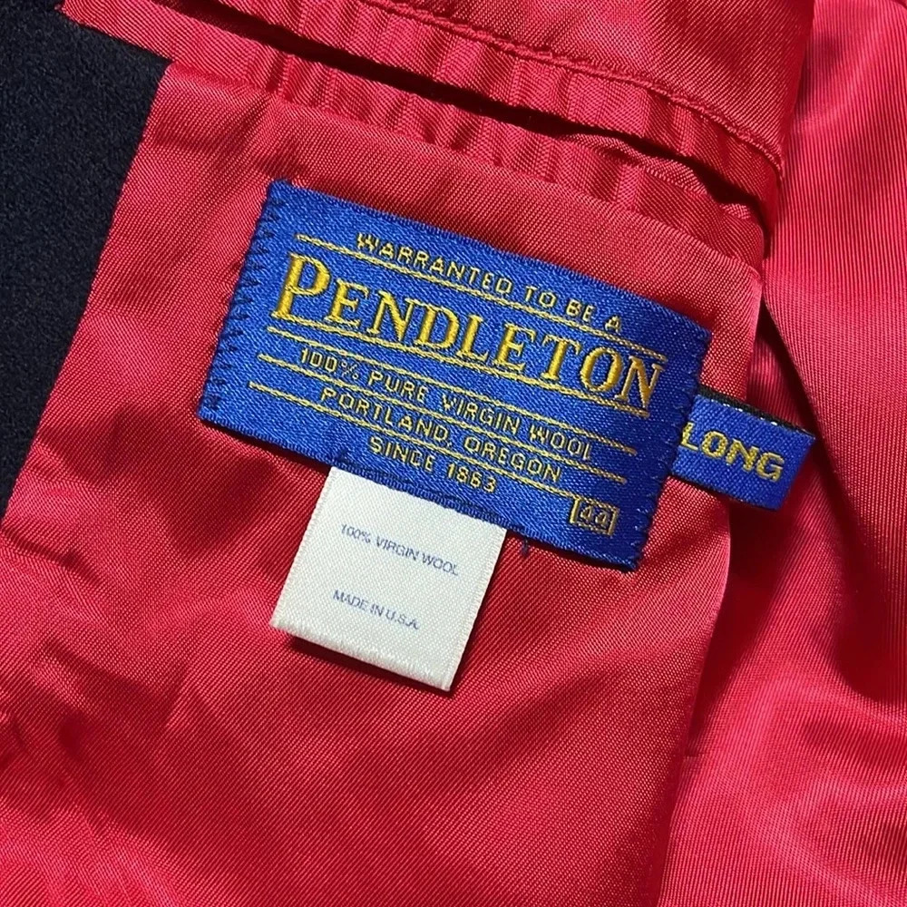 Pendleton Navy Blazer With Red Lining - image 4